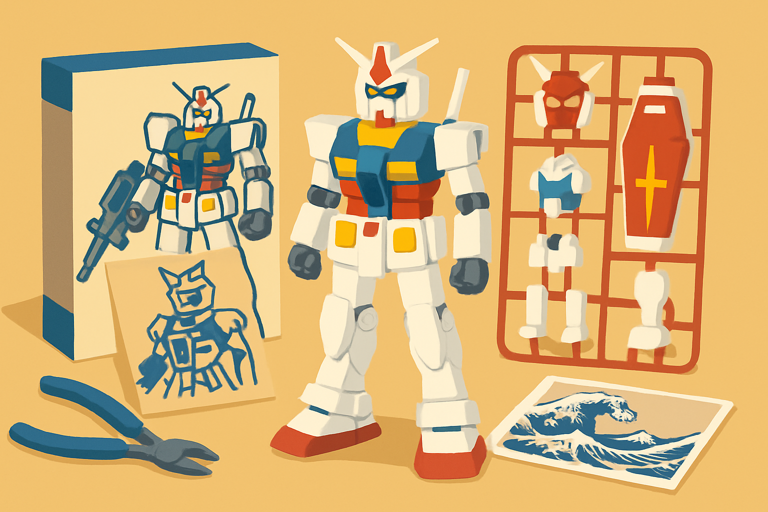 組み立て簡単のはずが、パッケージは浮世絵ばり&mdash;&mdash;ENTRY GRADEガンダムに仕込まれた
