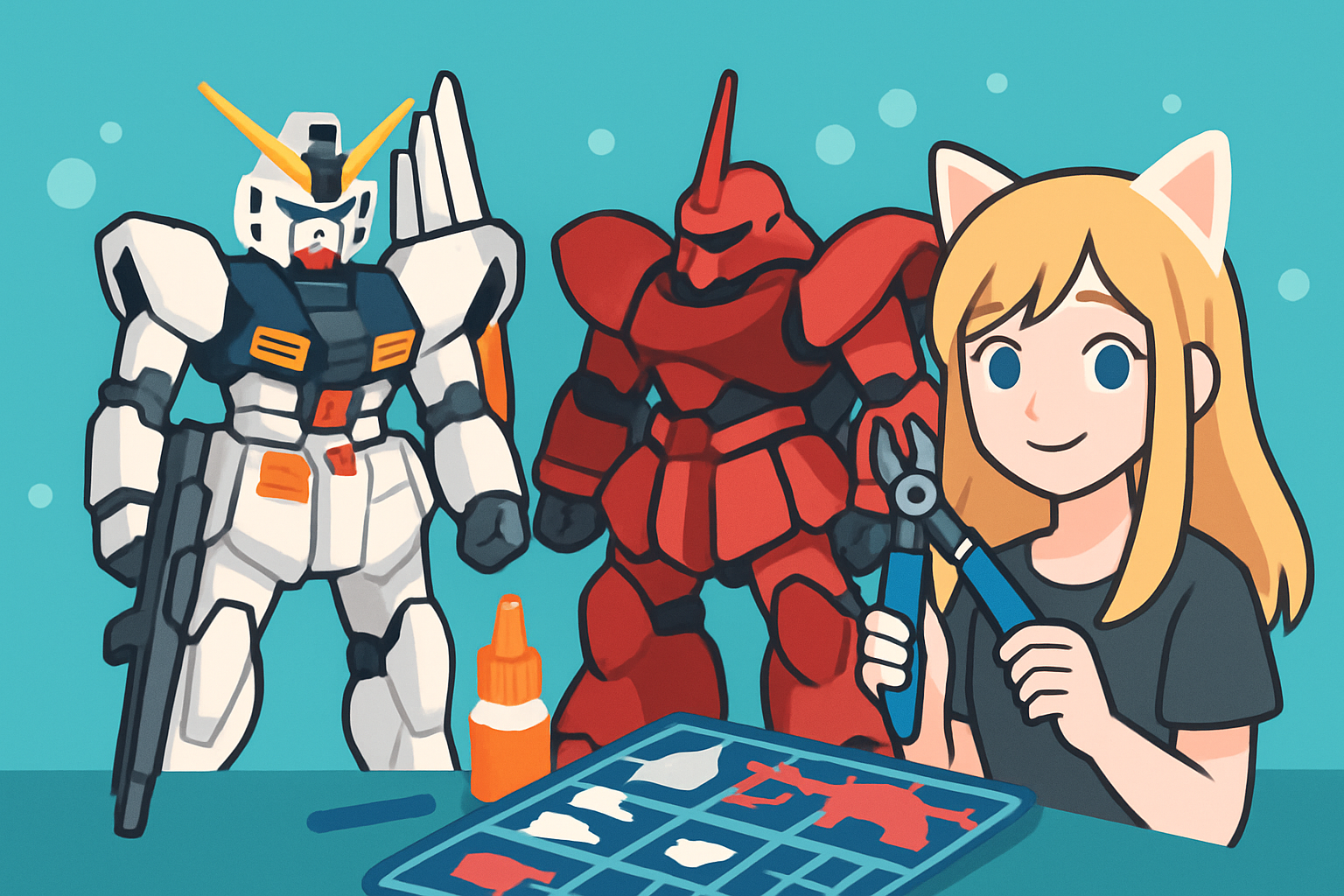 逆襲のシャアで対決したνガンダムとサザビーが、まさかの「同じ推し」カラーに
