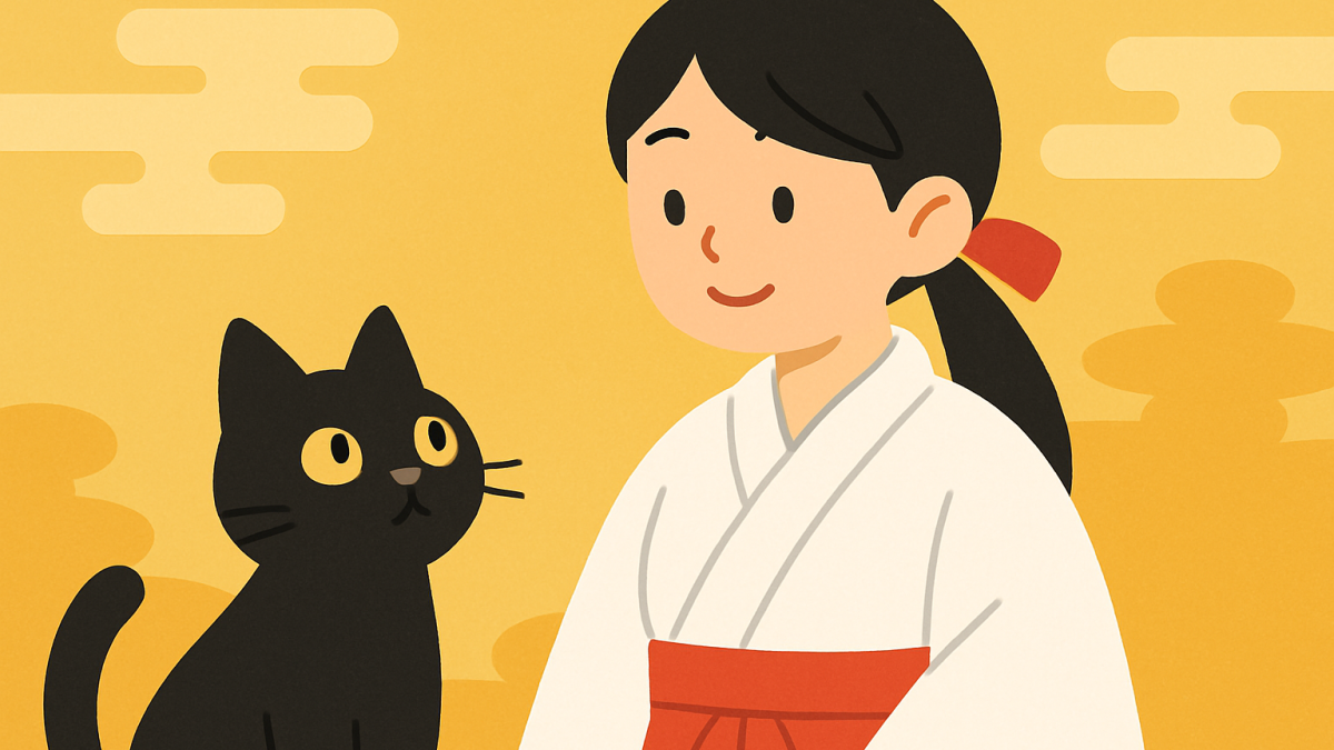 「茶んた先生が帰ってきた」──罰当たり巫女の頭に黒猫が取り憑く新連載『のろのろぷくぷく』スタート